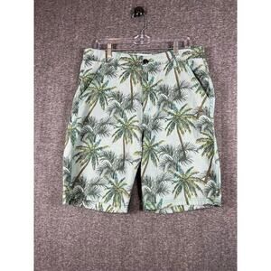 Recycled Blues Size 36 Cotton Palm Tree Shorts